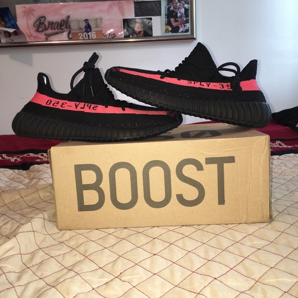 adidas Shoes - Adidas Yeezy Boost 350 v2 Red Stripe